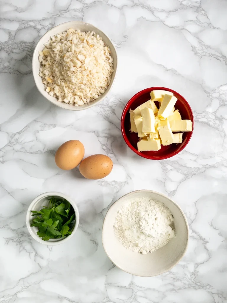 All the ingredients for making the dumplings