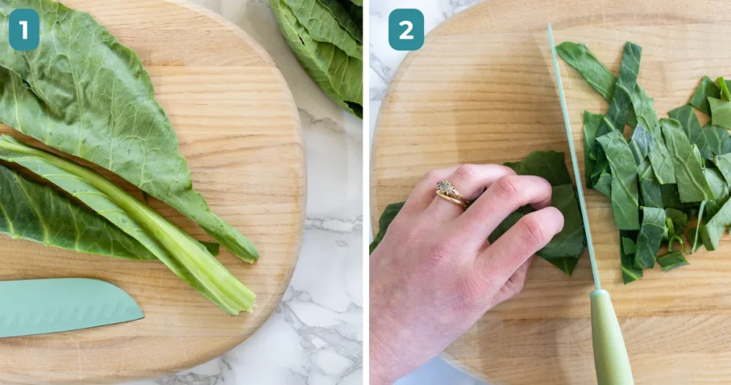 How to chop collard greens