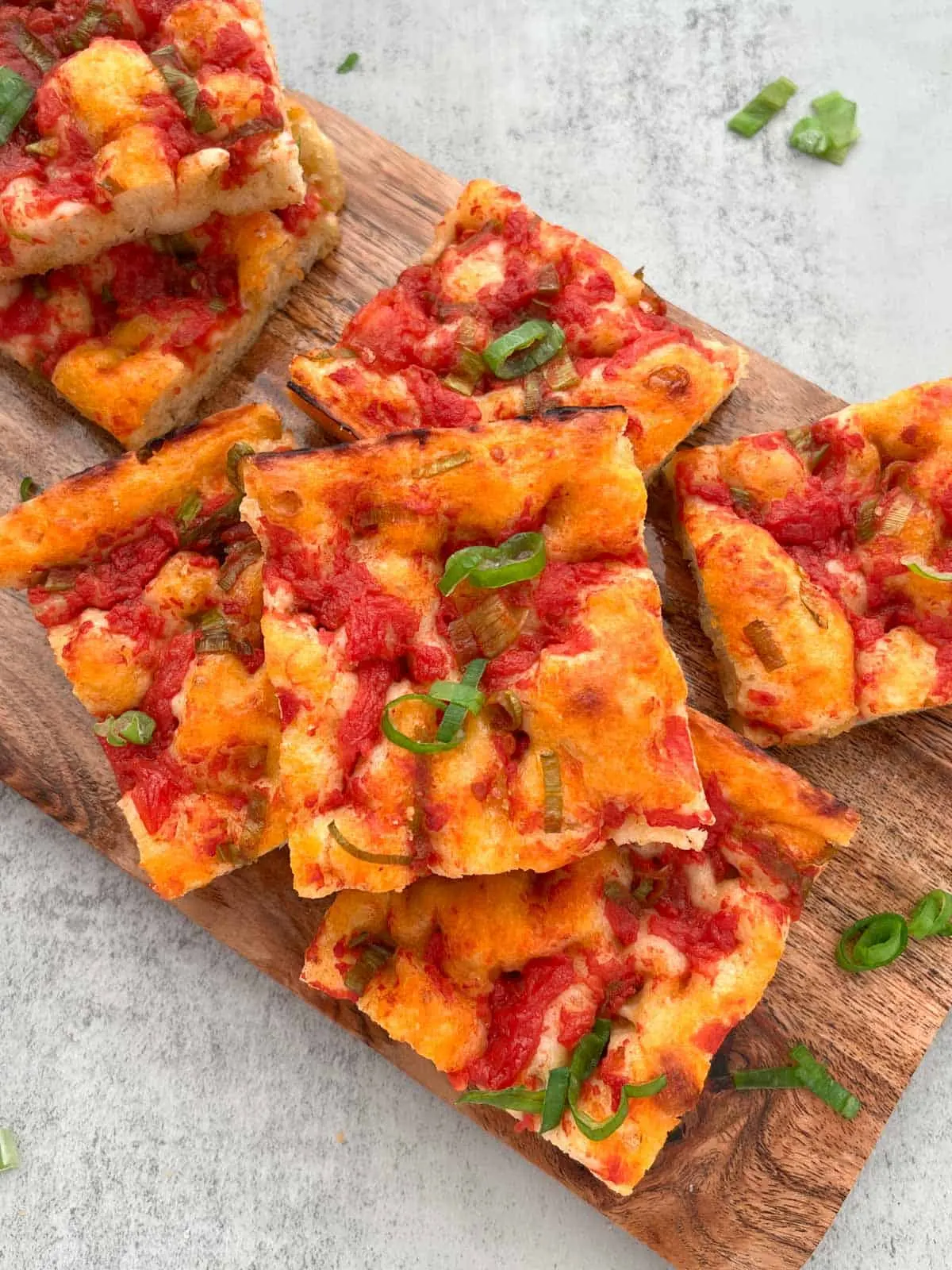 Foccacia topped with tomatoes