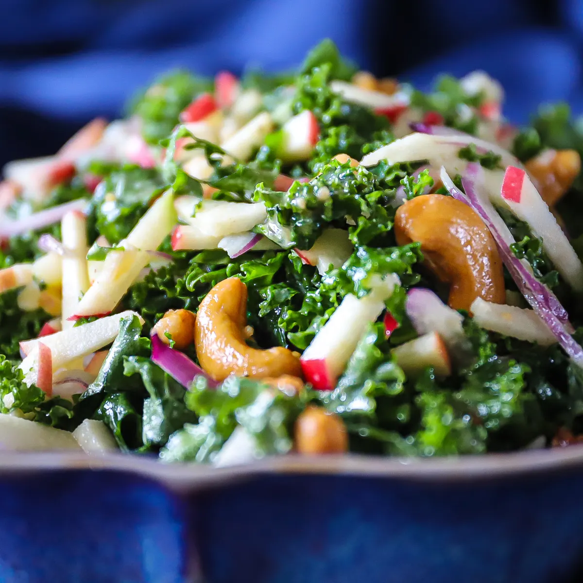 Apple Kale Slaw With Maple Tahini dressing