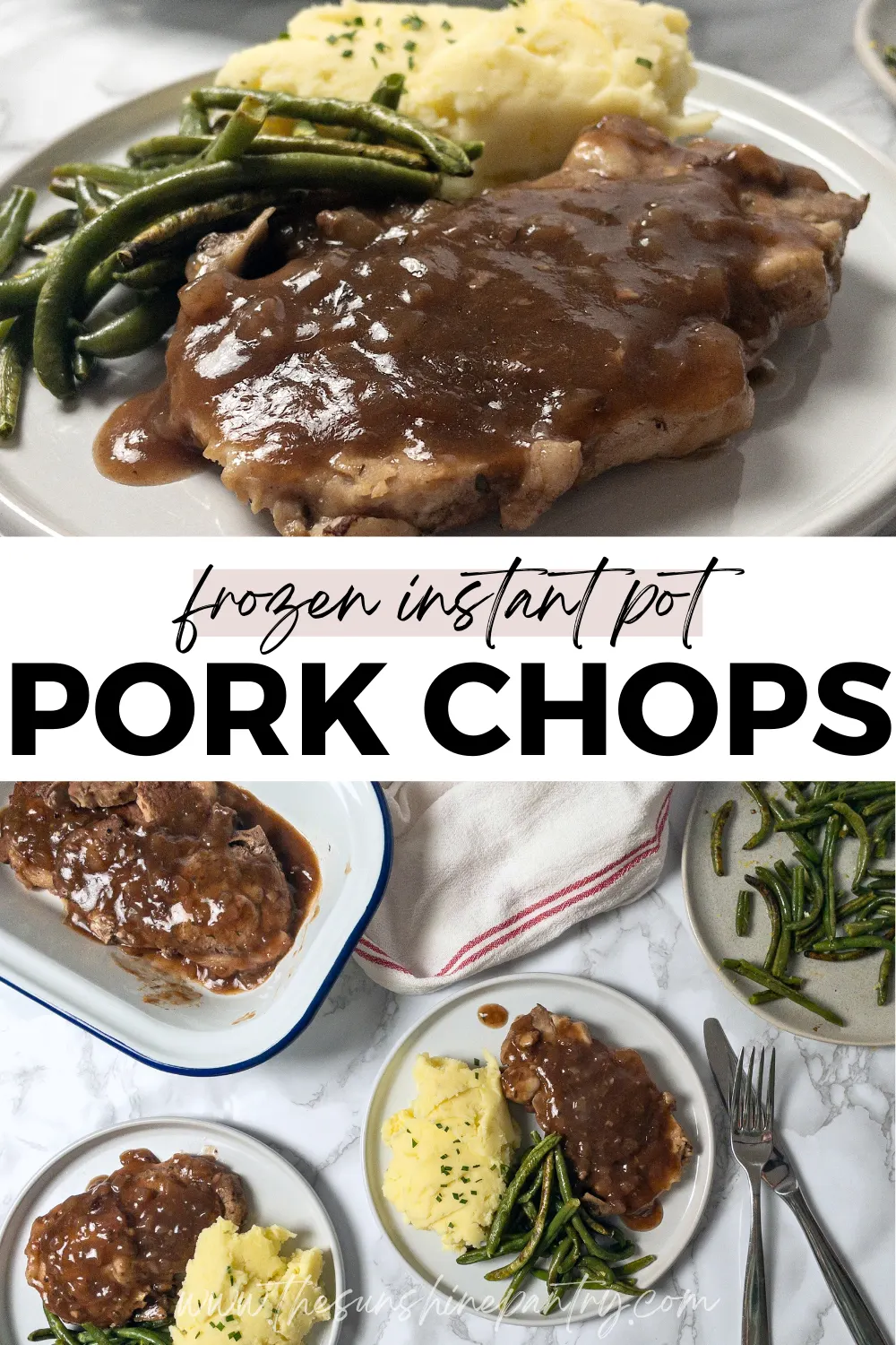 Instant Pot Frozen Pork Chops in Red Wine Gravy.