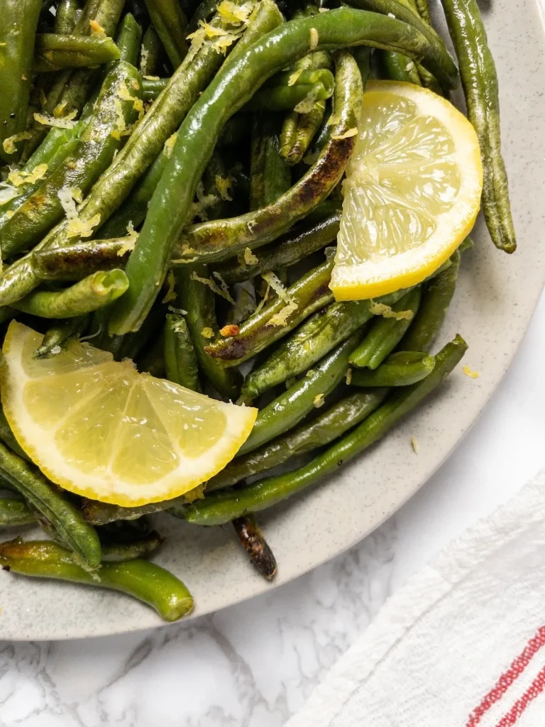 Lemon Garlic Roasted Frozen French Green Beans Recipe