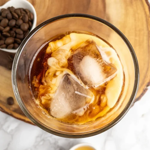 Copycat Starbucks honey almond milk cold brew in a glass.