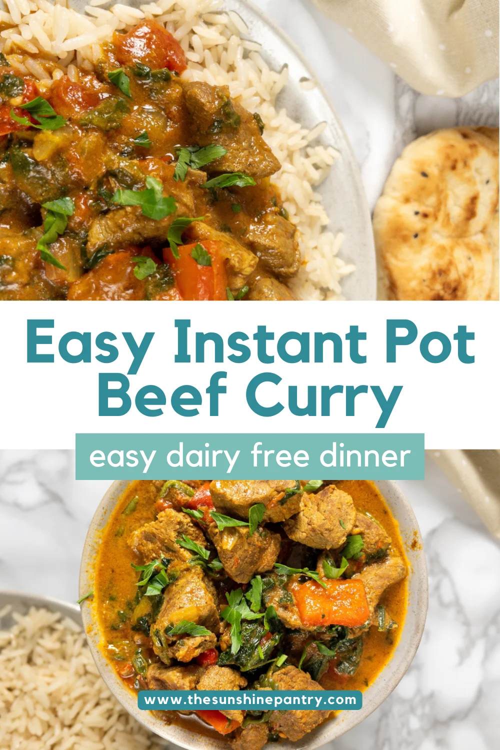 Easy Instant Pot Beef Curry Recipe: And Easy Dairy Free Dinner.